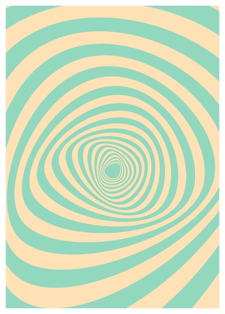 Vettore distorto contorto sullo sfondo hippie groovy Waves swirl twirl pattern in stile retro psichedelico