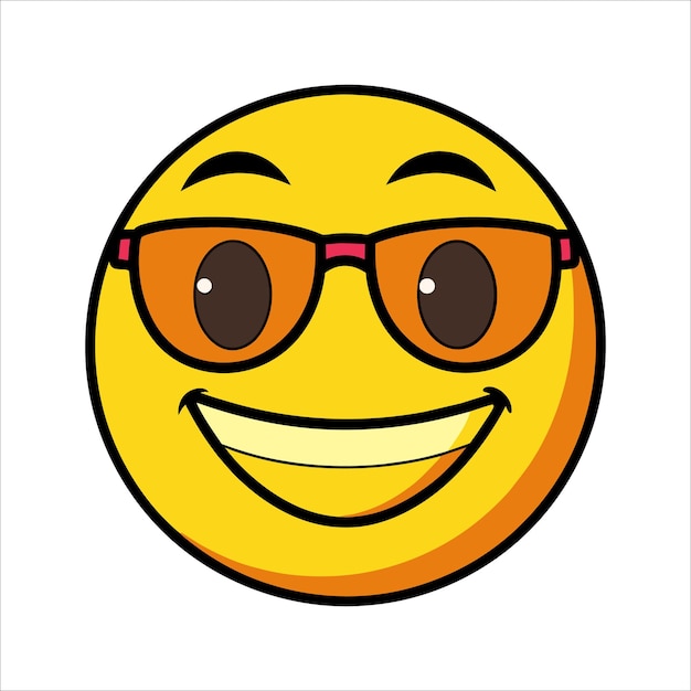 Vettore divertente emoji illustrazione con vetro divertente