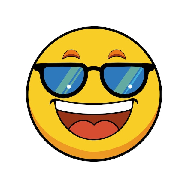 Vettore divertente emoji illustrazione con vetro divertente