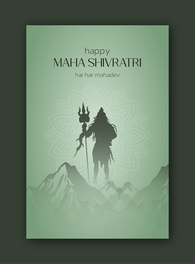 Vettore vettore felice maha shivratri storia festival indù social media post felice maha shivratri