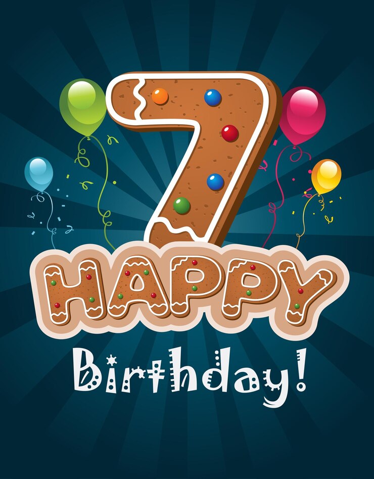 Vettore felicità per il compleanno 7