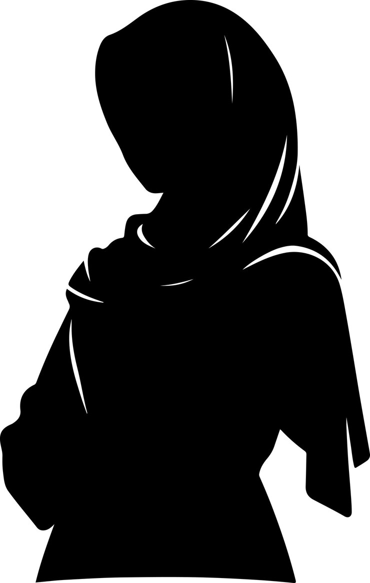 Vettore vettore femminile in posizione in piedi in stile hijab