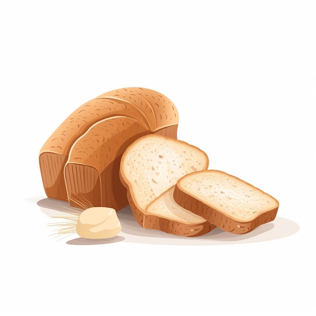 vettore frumento panetteria pane cibo pagnotta illustrazione toast isolato disegno set sfondo co