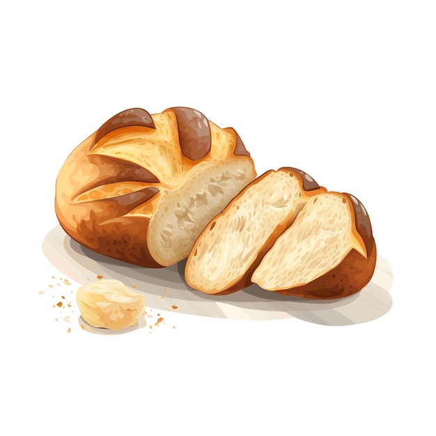 vettore frumento panetteria pane cibo pagnotta illustrazione toast isolato disegno set sfondo co