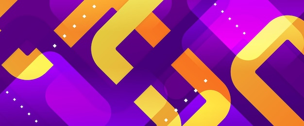 Vettore giallo-arancione e viola-violetto minimalista moderno astratto banner a gradiente con forme Per banner di siti web, brochure, manifesti, cartellini e copertine