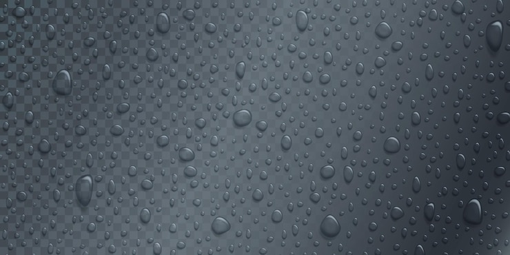 Vettore vettore gocce d'acqua su vetro gocce di pioggia su sfondo trasparente