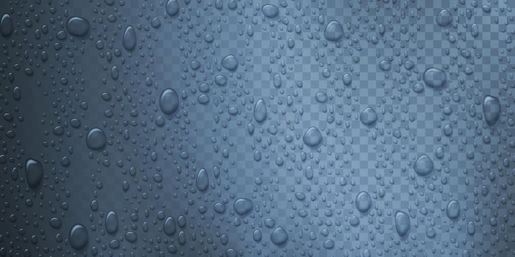 Vettore vettore gocce d'acqua su vetro gocce di pioggia su sfondo trasparente