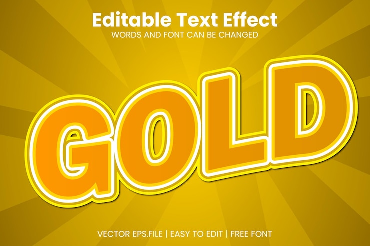 Vettore vettore gratis effetto testo oro