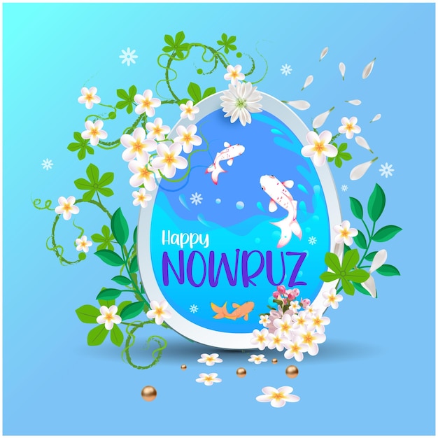 Vettore gratuito Buon anno nuovo iraniano Nowruz Buon giorno di Nowruz Sfondi