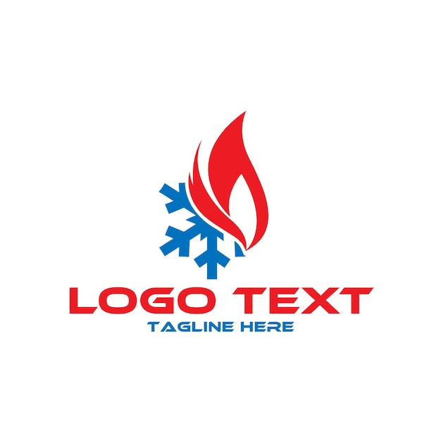 Vettore hvac olio gas aria condizionata e riscaldamento logo