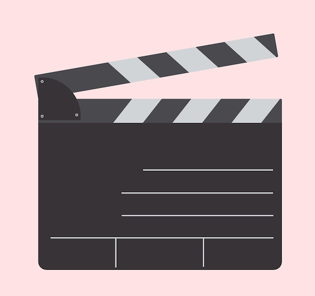 Vettore icona ciak del cinema tradizionale