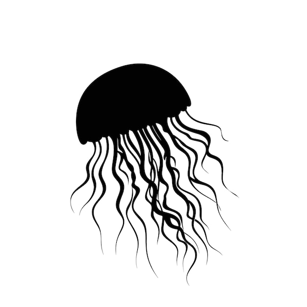 Vettore icona medusa Segno di illustrazione della vita marina Simbolo o logo dell'oceano