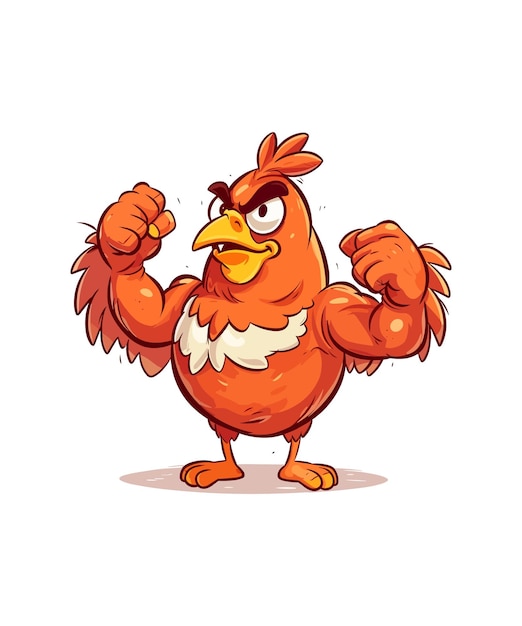 vettore Illustrazione di pollo forte Illustrazione di pollo Body Bulder