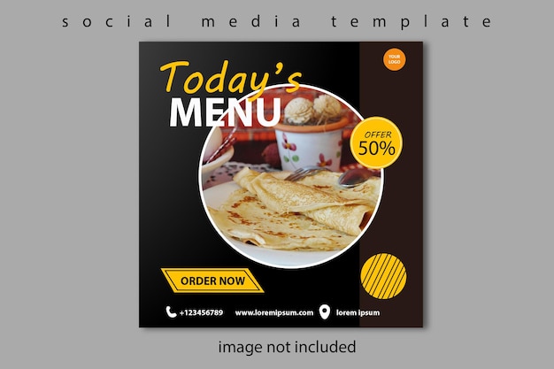 vettore instagram post promozione alimentare
