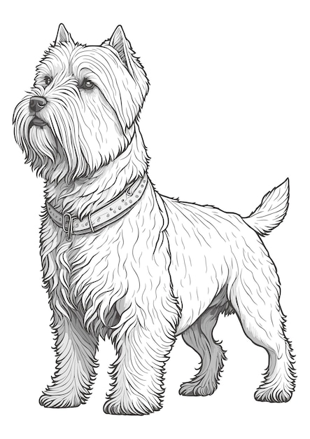 Vettore libero cane contorno concetto animale vettore isolato West Highland White Terrier