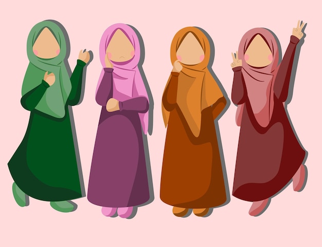 Vettore libero del carattere della donna musulmana