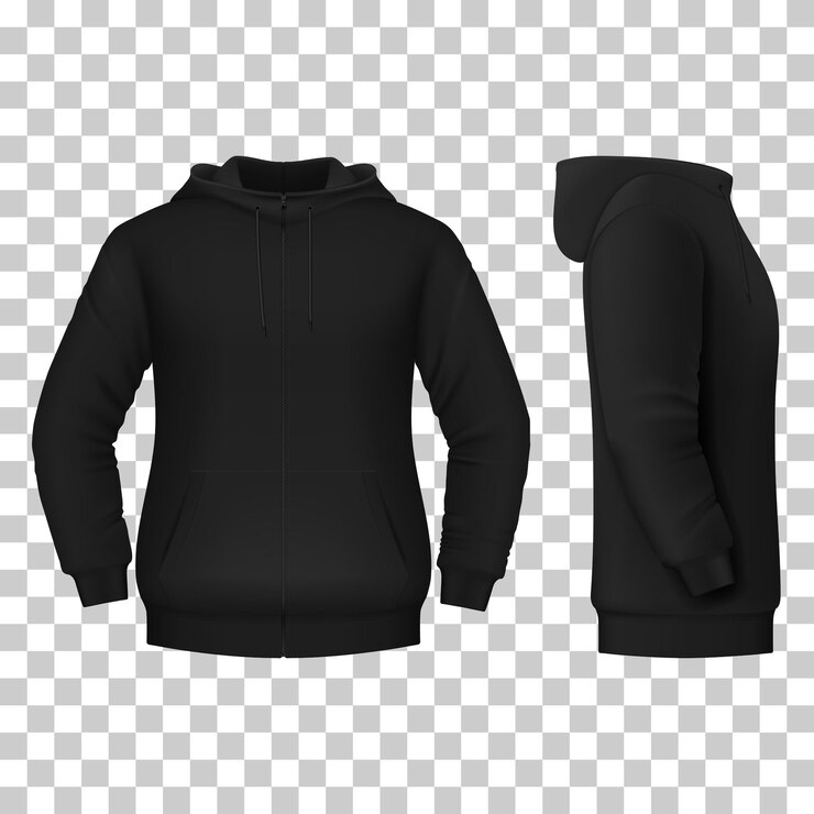 Vettore vettore libero realistico jumper nero due lati vista