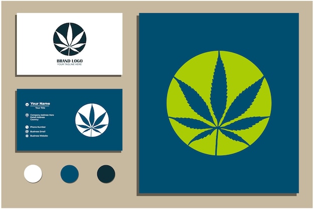 vettore logo foglia di cannabis verde