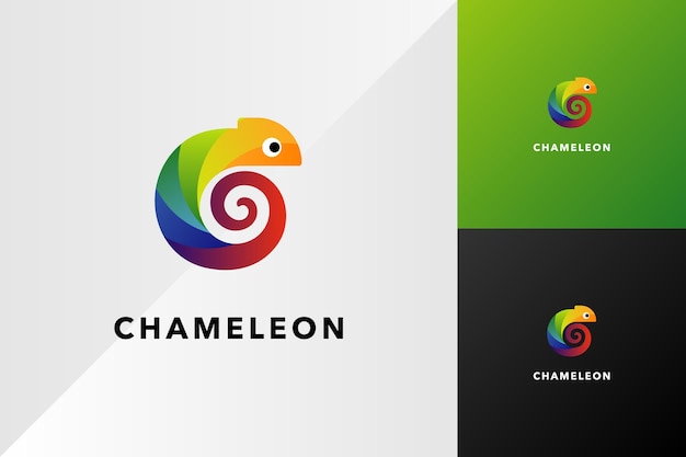 Vettore logo semplice camaleonte