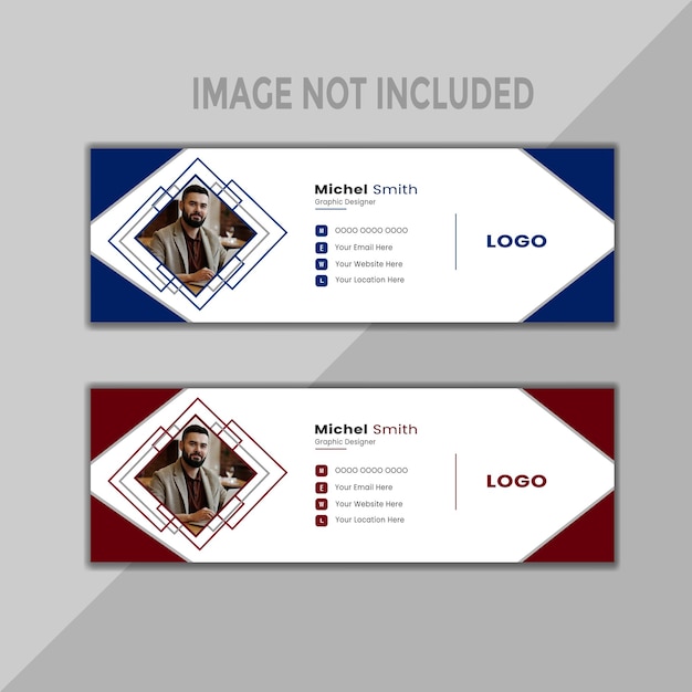 Vettore moderno e semplice design di firma di e-mail design della copertina del piè di pagina