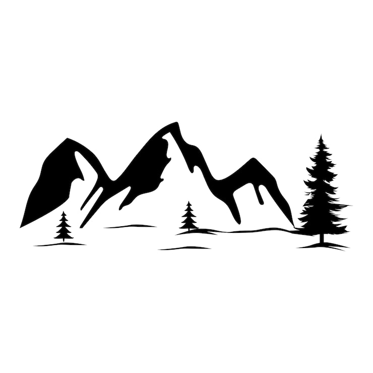 Vettore vettore montagna illustrazione montagna ornamento montagna artigianato montagna clip art