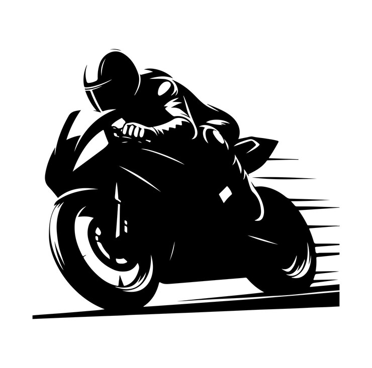 vettore motociclista di corsa sportiva motocicletta vetore silhouette