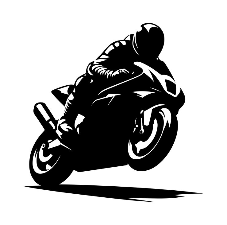 vettore motociclista di corsa sportiva motocicletta vetore silhouette