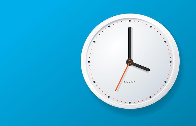 Vettore orizzontale dell'insegna dell'orologio 3d dettagliata realistica
