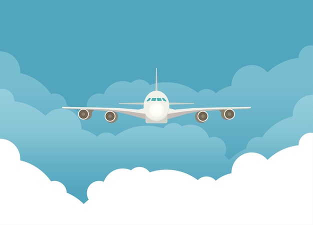 Vettore piatto aereo isolato su sfondo colorato