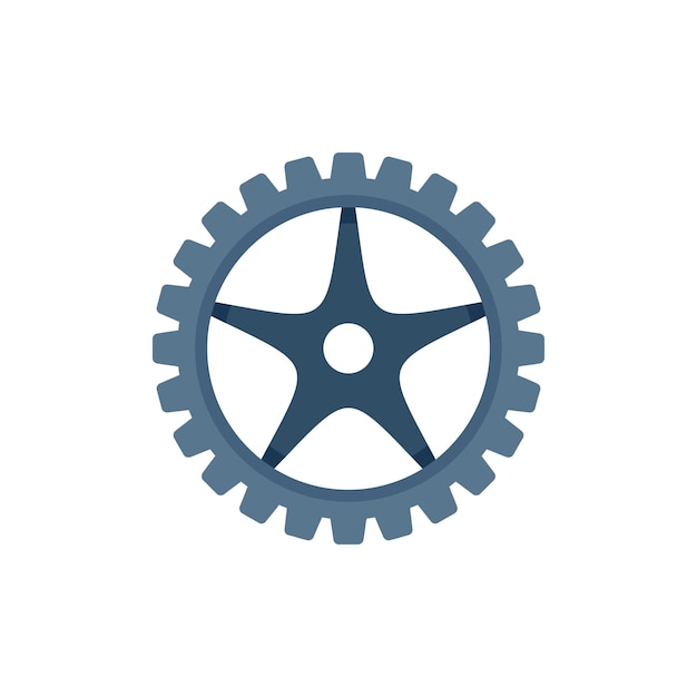 Vettore piatto dell'icona del braccio di manovella della bicicletta Riparazione meccanica Officina di servizio isolata