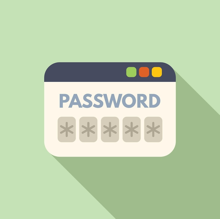 Vettore vettore piatto dell'icona della password web modifica la vista online