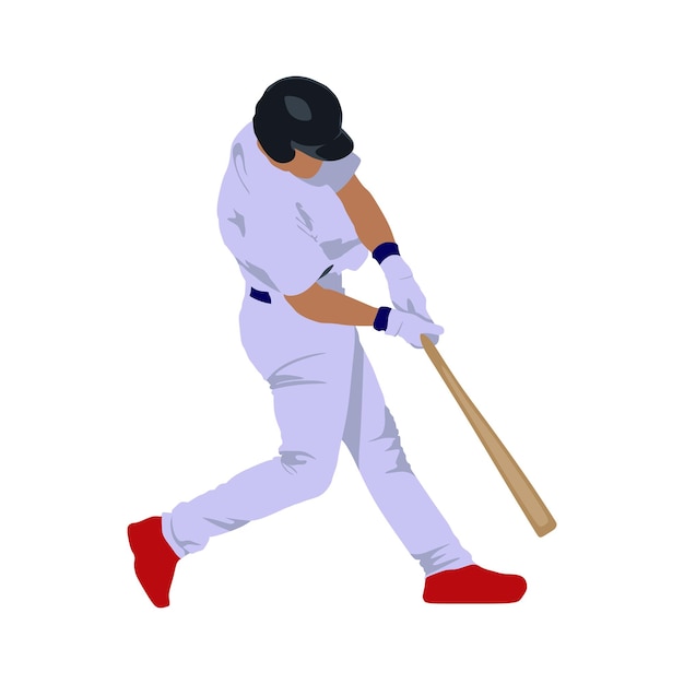 Vettore posato stilizzato del giocatore di baseball