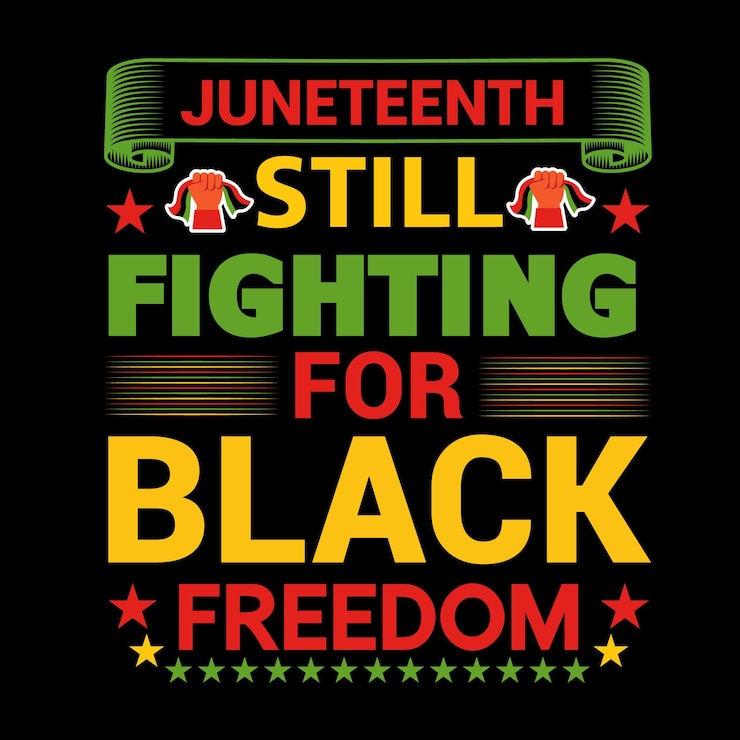 Vettore vettore premium del design della maglietta di juneteenth