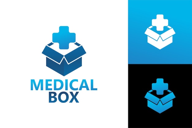 Vettore premium del modello di logo della scatola medica