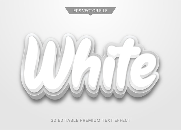 vettore premium di effetto stile di testo modificabile 3d bianco
