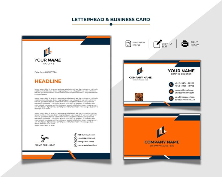 Vettore vettore premium di modelli professionali creativi per testate e biglietti da visita