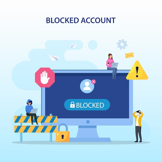 vettore premium di progettazione concettuale dell'account bloccato