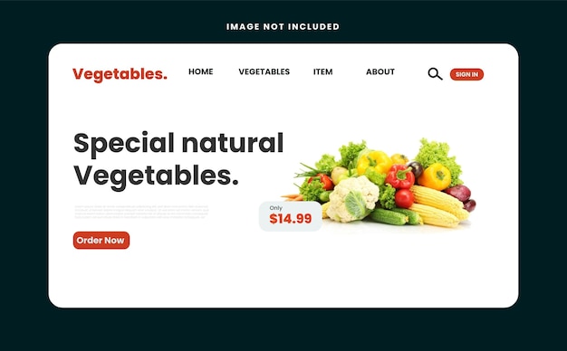 Vettore premium di progettazione della pagina di destinazione delle verdure