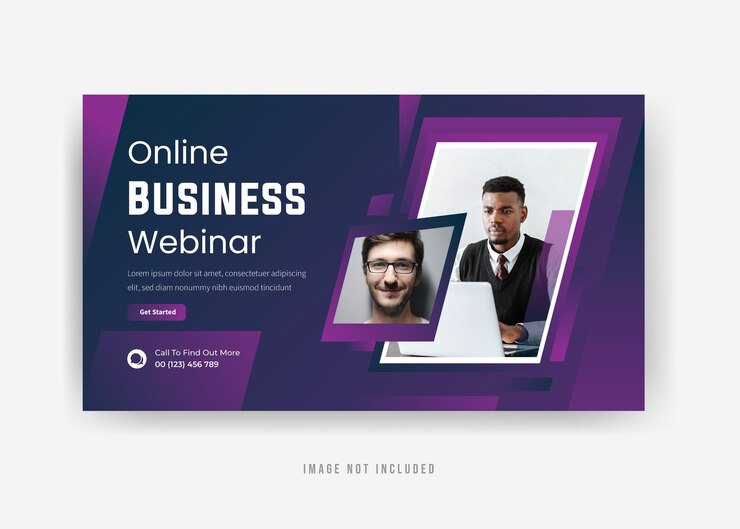 Vettore premium di progettazione di modelli di presentazione di webinar aziendali online