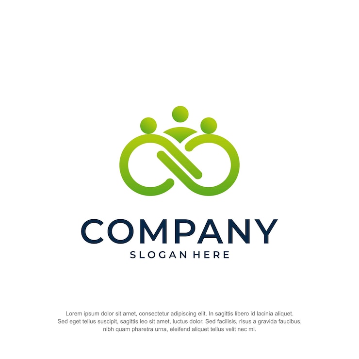 Vettore vettore premium logo sociale infinito