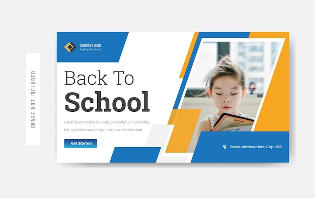 Vettore premium per la progettazione di modelli di miniature di YouTube per l'ammissione alla scuola