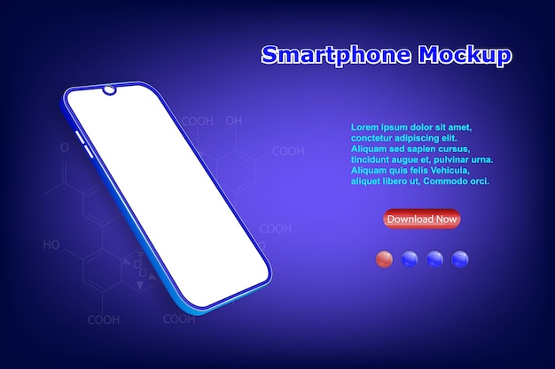 Vettore realistico, 3d due smartphone su sfondo blu. Modello di web design