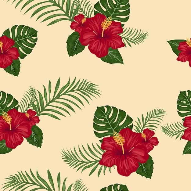 vettore senza cuciture del modello floreale tropicale