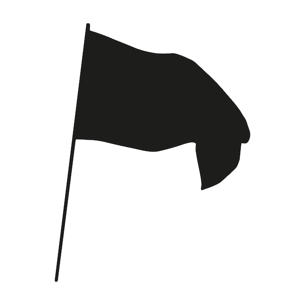 Vettore silhouette bandiera sventola nel vento isolato su uno sfondo bianco