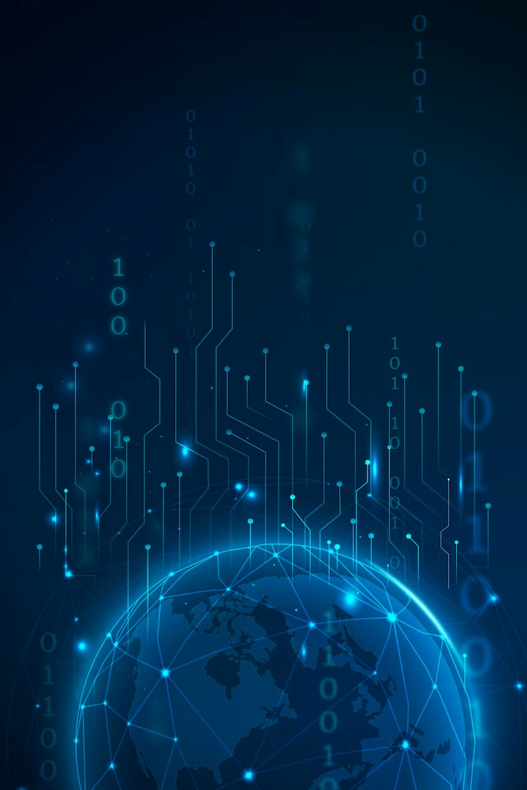 Vettore vettore tecnologico di rete globale futuristico