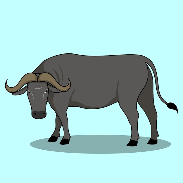 vettore un animale cartone animato di bufalo