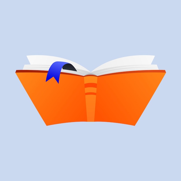Vettore un libro aperto vuoto su sfondo bianco