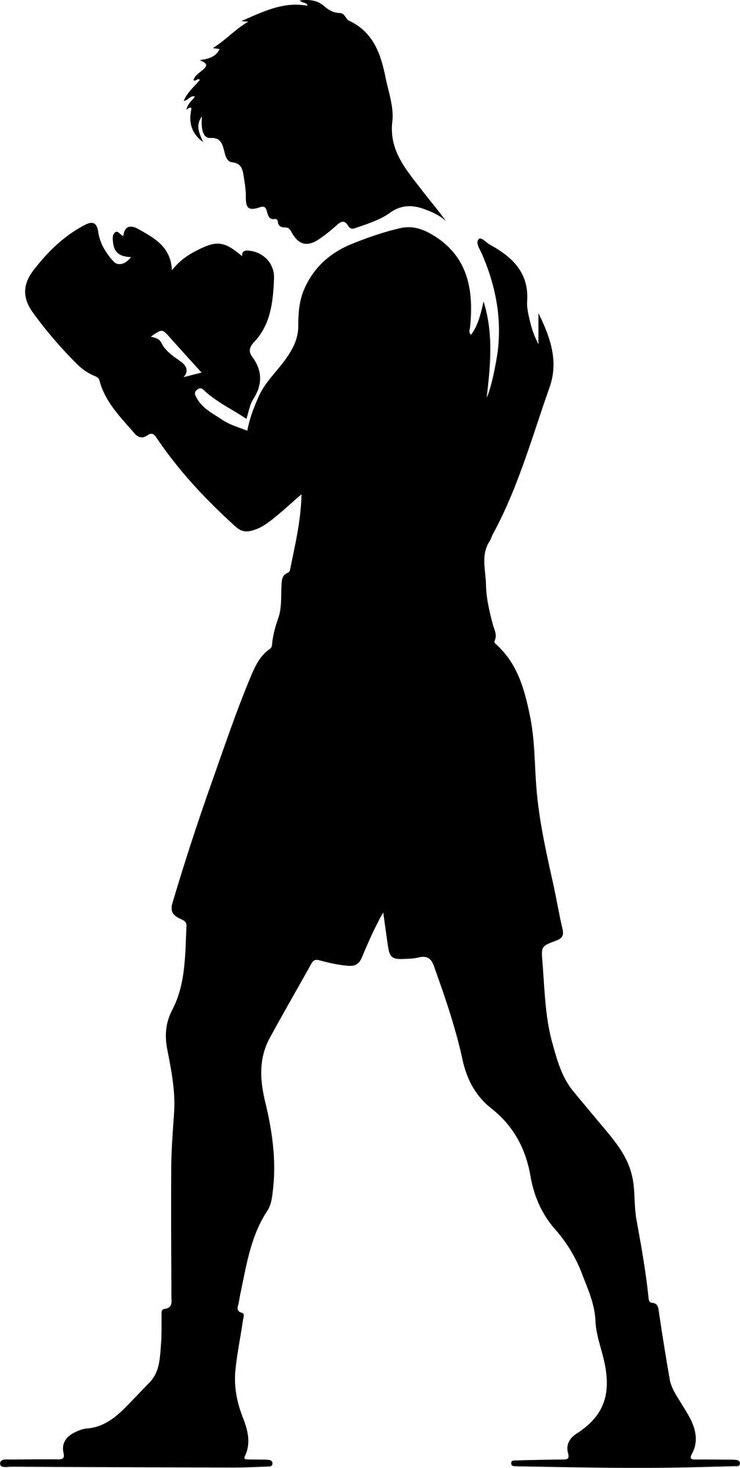 Vettore un supporto per boxer con silhouette vettoriale di posa