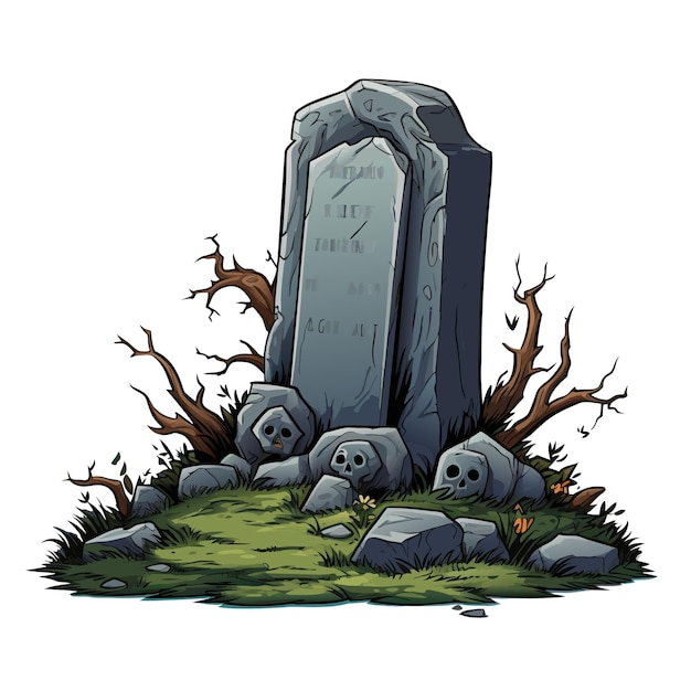 vettore vecchio cimitero lapide e lapide RIP lapide illustrazione vettoriale su sfondo bianco