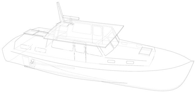 Vettore wireframe in formato eps barca creato in formato d eps